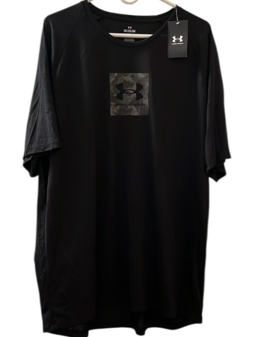 🆕 Men’s Under Armour Camo Logo Short Sleeve Tee Black Size 2XL